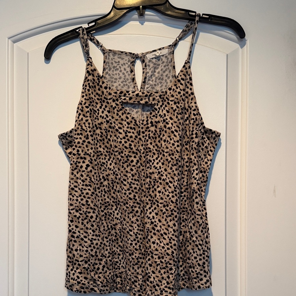 Maurices Beige and Black Leopard Print Strappy Tank